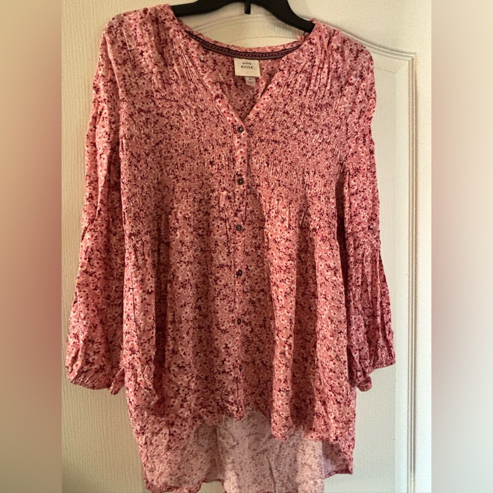 Knox Rose Pink Bell Sleeve Blouse